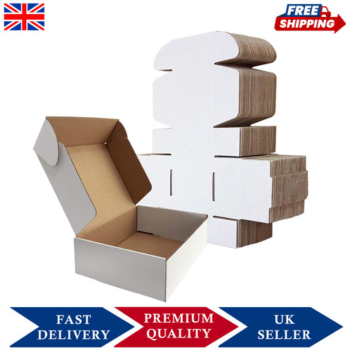 White shipping cardboard boxes - white,