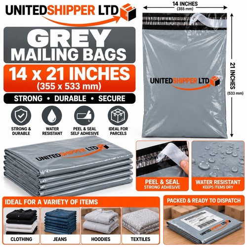 100 grey mailing - grey, bags