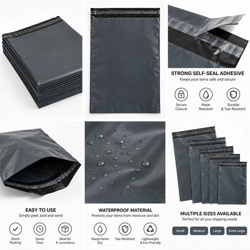 Grey mailing bags - 10*14",