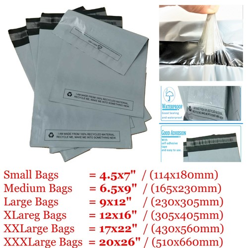 Grey postal bags strong poly - bags,