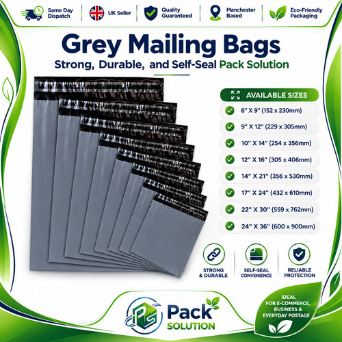 Grey mailing bags - grey,
