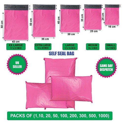 Pink postal mailing bags - pink,