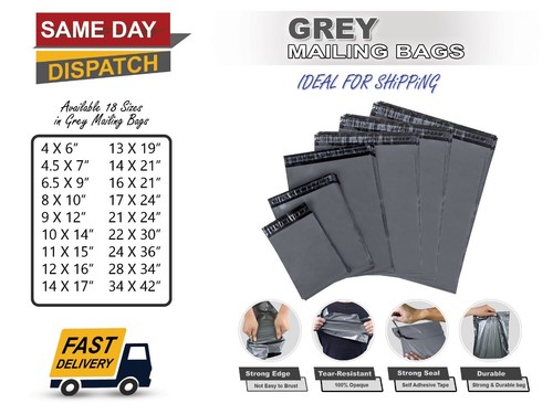 Strong grey poly mailer - grey,