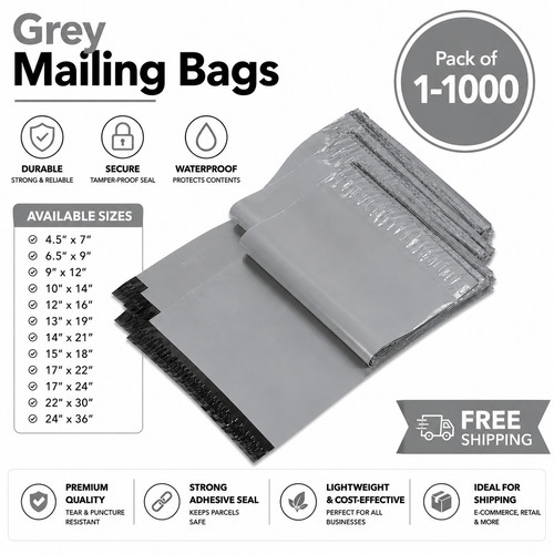 Postal bags grey - grey, packaging